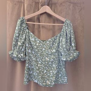 Floral Green Women's Top